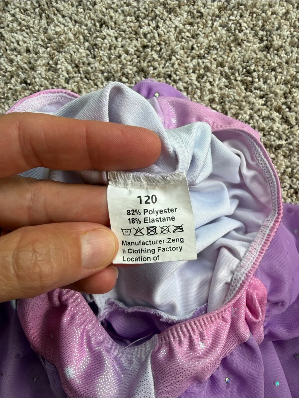 Girls Purple & Pink Starry Tutu Dance Costume size 120/5-6